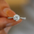 S925 Sterling Silver Moissanite Women's Six-Prong Crown Classic Engagement Ring Factory Direct-0-2