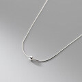 wholesale S925 Sterling Silver Round Bead Snake Chain Necklace for Women, Korean Style Minimalist Elegant Versatile Basic Collarbone Chain Y00259-0-1