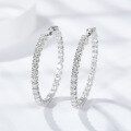 wholesale S925 Sterling Silver New European and American Hoop Earrings for Women with High-End Moissanite Studs-0-2