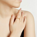 S925 Silver Ring with Moissanite in 18K Gold Plated Crossover Design-0-1