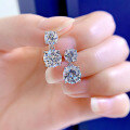 wholesale S925 Sterling Silver New Drop European and American Stud Earrings Simulated Diamond Earrings Ins Cross-Border Style-0-3