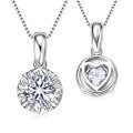 S925 Sterling Silver D Color Moissanite Fashion Pendant Necklace-0-8