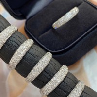 wholesale S925 Sterling Silver Red Elk Full Diamond Ring Women, Minimalist Arc-shaped Niche Luxury High-end Pinky Ring-BZ0185-White Gold US Size 9