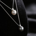 S925 Silver Dior Pearl Necklace Swarovski Round Luxury Collarbone Chain Wholesale-0-0