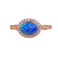 wholesale Rose Gold Plated 925 Silver with One-Carat Australian Opal Blue Purple Ring for Women, Live Stream Xiaohongshu-0-4