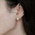 wholesale S925 Sterling Silver Marine Series Small Turtle Synthetic Opal Stud Earrings for Women, Cute and Versatile Turtle Earrings Wholesale-0-1