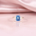 wholesale S925 Sterling Silver Candy Color Small Fresh Style Ring with 25 Carat Natural Colored Gemstone Topaz Square Cut-0-4