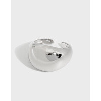 wholesale S925 Sterling Silver Korean Version INS Niche Design Minimalist Geometric Arc Surface Smooth Texture Open Ring for Women-18K Gold [No. 14/Adjustable] Opening adjustable