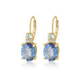 wholesale S925 Sterling Silver Light and Fresh Gemstone Earrings with 27 Carat Shining Hand-Set Natural Topaz-0-4