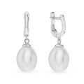 wholesale S925 Sterling Silver Beaded Pearl Ear Clasp Drop Shape Fashion Minimalist Elegant Temperament High-End Earrings-0-6