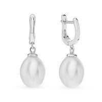 wholesale S925 Sterling Silver Beaded Pearl Ear Clasp Drop Shape Fashion Minimalist Elegant Temperament High-End Earrings-Silver 925 silver