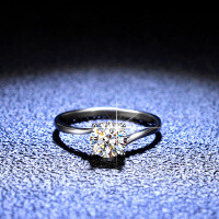 Sterling Silver D Color Moissanite Ring, 1 Carat Classic Twisted Shank Four-Prong Wedding Band-1 carat (D color moissanite)  11 yards