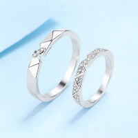 wholesale Pt950 plated S925 sterling silver moissanite couple rings, personalized minimalist niche wholesale-19.8 points Women's size 12