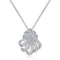 wholesale S925 Silver Simulation Diamond Pendant for Women, Elegant Three-Dimensional Flower with High-End Design and Unique Necklace-0-0