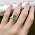 wholesale Platinum New 1 Carat Emerald Cut Solitaire Diamond Ring for Women, Simple and Versatile Elegant Engagement Ring-0-1