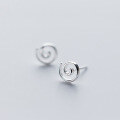 wholesale S925 Sterling Silver Minimalist Line Spiral Earrings for Men and Women, Korean Style Silver Couple Earrings Wholesale E1273-0-2