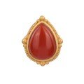 wholesale Gold-plated 925 ancient silver inlaid with South Red Agate through-hole handmade DIY bracelet necklace braiding material jewelry accessories-0-4