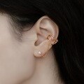 wholesale S925 Sterling Silver New Original Design Four-Leaf Clover Pink Shell Ear Clips Fresh Pearl Earrings Wholesale-0-1