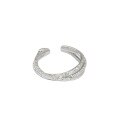 wholesale S925 Sterling Silver AR2259 Korean Version Ins Small Batch Original Design Cross Texture Textured Adjustable Ring for Women-0-4