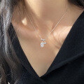 wholesale S925 silver fresh and sweet ins-style niche design exquisite diamond-inlaid fortune ingot necklace Y02090-0-1
