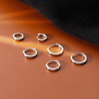 wholesale S925 Sterling Silver Minimalist Small Hoop Earrings, Trendy Versatile Elegant Circle Ring Stud Ear Hook Earrings-10MM aperture earrings platinum &gt; 925 silver