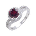 wholesale S925 Sterling Silver with Natural Garnet, Topaz, and Crystal Gemstones for Daily Commute Unisex Ring-0-2
