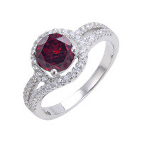 wholesale S925 Sterling Silver with Natural Garnet, Topaz, and Crystal Gemstones for Daily Commute Unisex Ring-Natural Garnet Ring  US Size 9