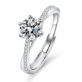 Sterling Silver XYL Moissanite Intertwined Vine Ring-0-3