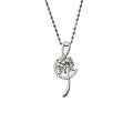 925 Sterling Silver 1ct Moissanite Sweet Elegant Musical Note Pendant Necklace, Ready to Ship-0-3