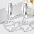 wholesale S925 sterling silver heart pendant ear cuff, fashionable Korean-style sweet and romantic everyday earrings-0-3