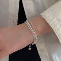 wholesale S925 Sterling Silver Minimalist Versatile Multi-layer Bead Bracelet for Women, Small Design Sense Advanced Hand Accessory-0-0