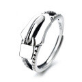 wholesale S925 Sterling Silver Korean Zipper Pull Ring for Women, Trendy and Unique Niche Design, Instagram Style Fashion Hand Accessories-0-4