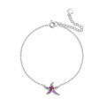 wholesale 925 Sterling Silver Minimalist Ins Style Starfish Bracelet Natural Amethyst Garnet Gemstone Bracelet for Women Live-0-4