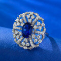 wholesale 925 Sterling Silver Full Setting 6* Royal Blue Baguette-0-1