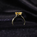 wholesale 9K/10K/14K/18K gold minimalist 175ct ice-cut high carbon diamond wedding ring square sugar yellow diamond ring-0-4