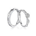 wholesale 925 Sterling Silver Open-End Little Prince and Rose Couple Rings, High-End Matching Pair for Men and Women, Ins-Style-0-4