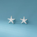 wholesale S925 Sterling Silver Fresh and Sweet Ins Style Niche Design Exquisite Full-Diamond Starfish Earrings M06579-0-4