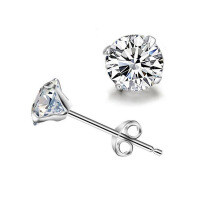 S925 Sterling Silver Square Earrings with Moissanite, Simple and Chic for Commuting.-Style A [Clearance Sale with Free Shipping]  3mm
