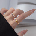 wholesale S925 Sterling Silver Light Bead Engraved Ring Ins Style Small Unique Design Elegant Jewelry R00896-0-1