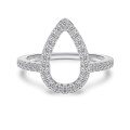 wholesale 925 Sterling Silver Cross-Border European and American Women's Ring with Design Sense, Niche and Light Luxury, Fashionable Waterdrop Splitable Ring Set-0-4