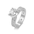 wholesale Wholesale hot-selling European and American new styles 18K gold/platinum 1/2/3 carat round classic wedding ring for women-0-4