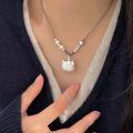 wholesale S925 Sterling Silver Korea Korean Version Hello Kitty Cat Necklace Women's Small Fresh Lovely Simple Pendant Necklace-0-3