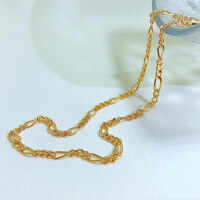 wholesale S925 Silver New Ins Internet Celebrity Same Style European and American Mother-Child Chain Choker Necklace Simple Chain Bare Chain Necklace-N185 Mother-and-child necklace [Champagne Gold] &gt;925 Silver