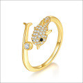 wholesale Metal Material First: 925 Sterling Silver Cross-Border New Creative Dolphin Ring Fashion Korean Style Adjustable Opening Ring Wholesale from Manufacturers-0-6
