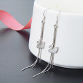 wholesale S925 Sterling Silver Minimalist Small Swan Earrings with Long Tassels, Simple and Elegant-0-2