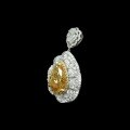 wholesale 925 Silver Gold-Plated Pendant with High-Carbon Diamond, Vivid Yellow Ice Flower Teardrop Shape, Niche Fashion Versatile Jewelry for Women-0-2