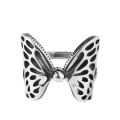 wholesale S925 Sterling Silver Retro Minimalist Hollow-Out Line Butterfly Ring Y2K Baddie Stylish Niche Ring for Women-0-4