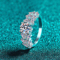 S925 Silver Moissanite Ring, 1ct Rectangular Beveled Design, Luxurious Holiday Gift-0-0
