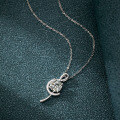 925 Sterling Silver 1ct Moissanite Sweet Elegant Musical Note Pendant Necklace, Ready to Ship-0-1