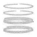 wholesale S925 Sterling Silver Fashion Geometric Engraved Diamond Bracelet, High-End Sense, Small and Niche, Ins Style, Multi-Layer Twisted Silver Bracelet-0-4